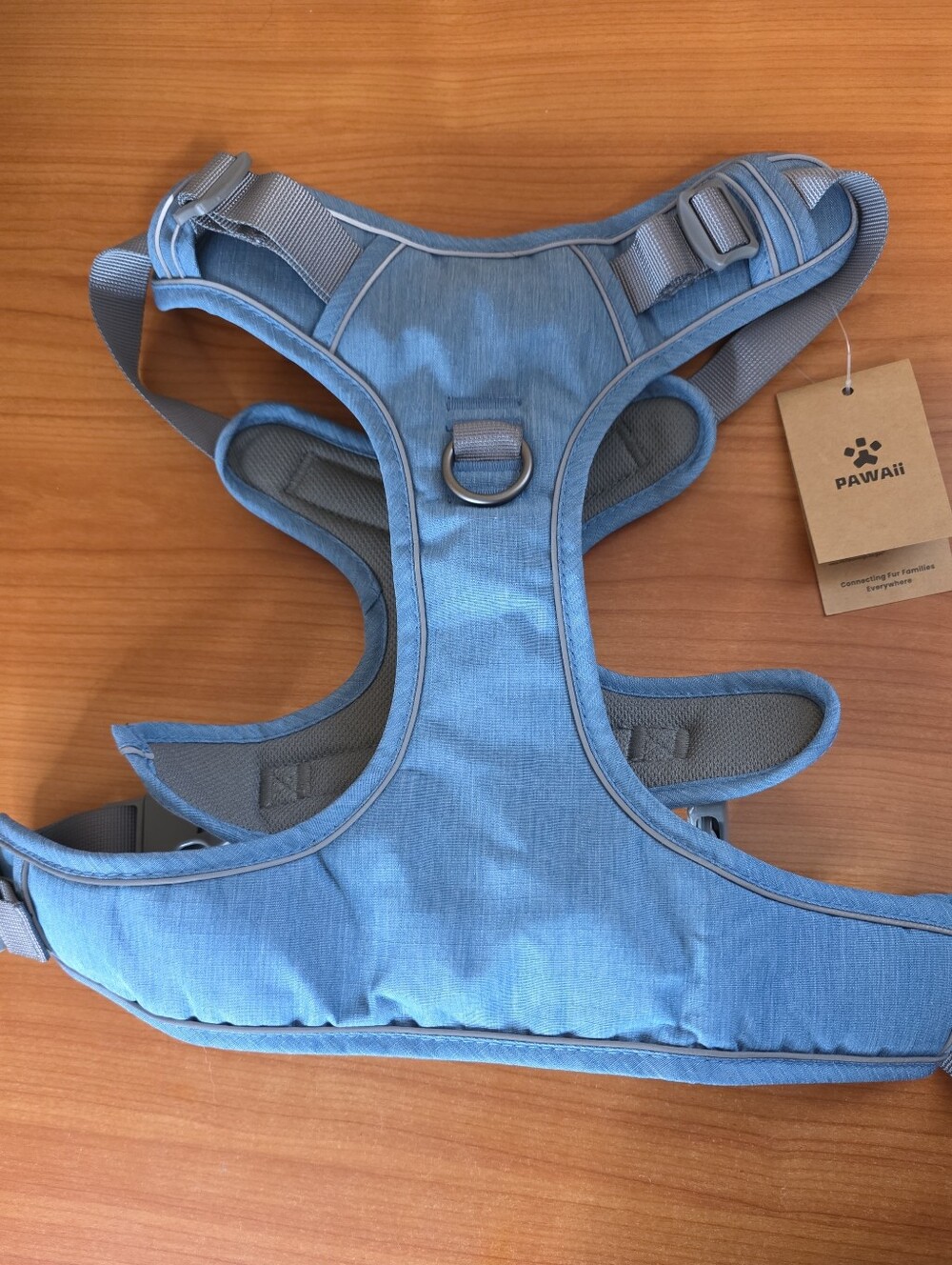 PAWAII Dog Harness XL Denim Blue NO PULL NWT New - MISSING Pet ID Tag
